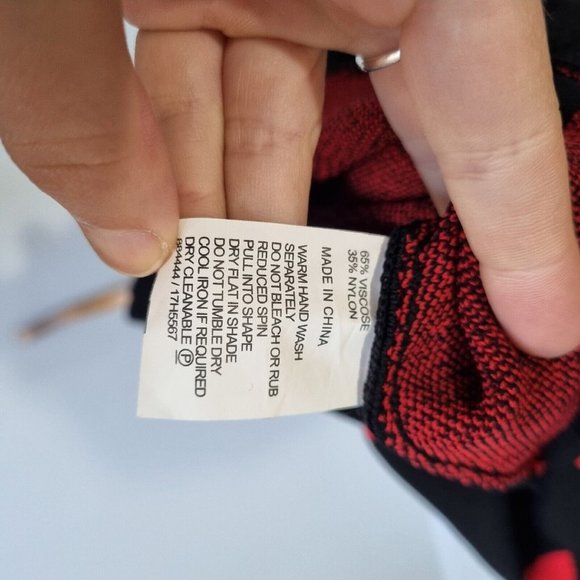 Hi There Karen Walker Black & Red Heart & Lip Print Knit Dress Size S - Picture 7 of 7